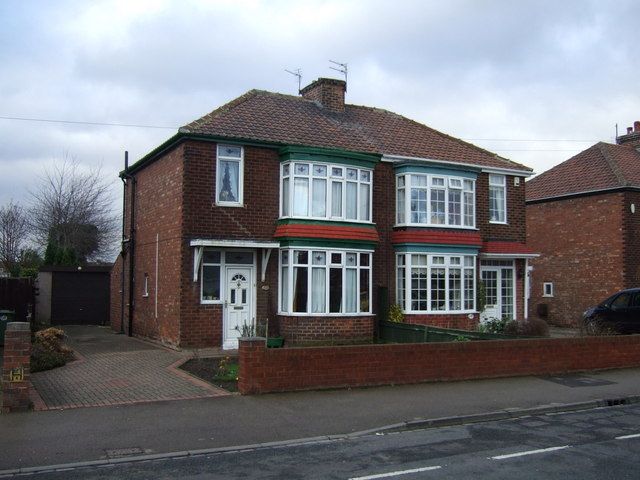 Semi-detached house with a low front wall and driveway on Wolviston Road, Billingham