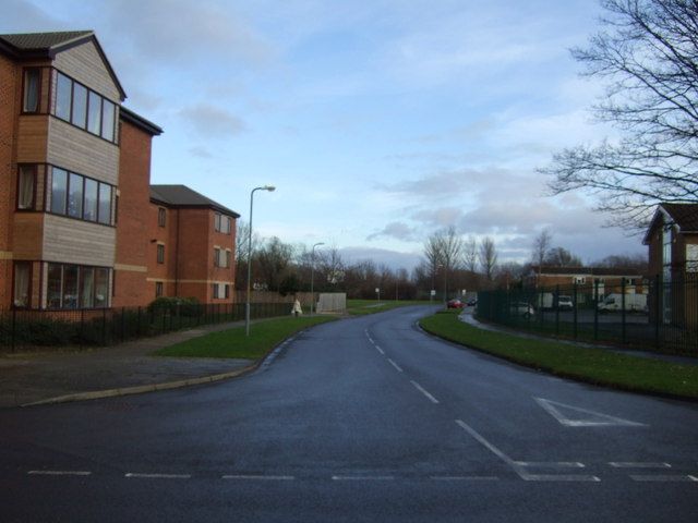 Houses and road at Eltham Crescent, Thornaby